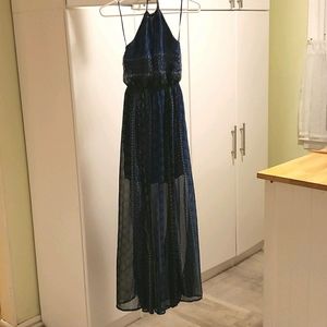 Hollister Long Blue and Multi Maxi Dress